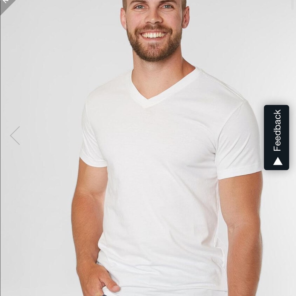 Buckle BKE Mens NWT Basic Extended V Neck XL white